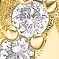 Lab Created 18k Gold Plated Silver 1/10 CTTW Lab Grown Diamond Hoop Earrings