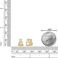 Lab Created 18k Gold Plated Silver 1/10 CTTW Lab Grown Diamond Hoop Earrings