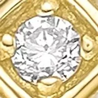 Lab Created 18k Gold Plated Silver 1/10 CTTW Lab Grown Diamond Hoop Earrings