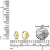 Lab Created 18k Gold Plated Silver 1/10 CTTW Lab Grown Diamond Hoop Earrings