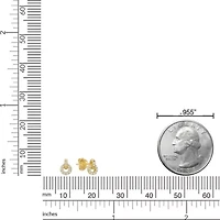 Lab Created 18k Gold Plated Silver 1/10 CTTW Lab Grown Diamond Circle Earrings