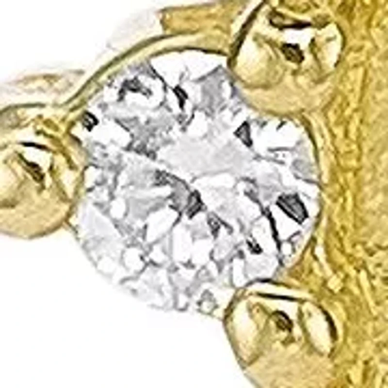 Lab Created 18k Gold Plated Silver 1/10 CTTW Lab Grown Diamond Crawler Earrings