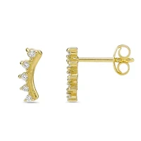 Lab Created 18k Gold Plated Silver 1/10 CTTW Lab Grown Diamond Crawler Earrings