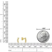Lab Created 18k Gold Plated Silver 1/10 CTTW Lab Grown Diamond Crawler Earrings