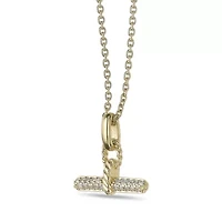 Lab Created 18k Gold Plated Sterling Silver 1/8 cttw. Lab Grown Diamond Toggle Pendan Necklace
