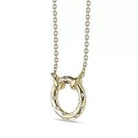 Lab Created 18k Gold Plated Sterling Silver 1/8 cttw. Lab Grown Diamond Circle Pendant Necklace