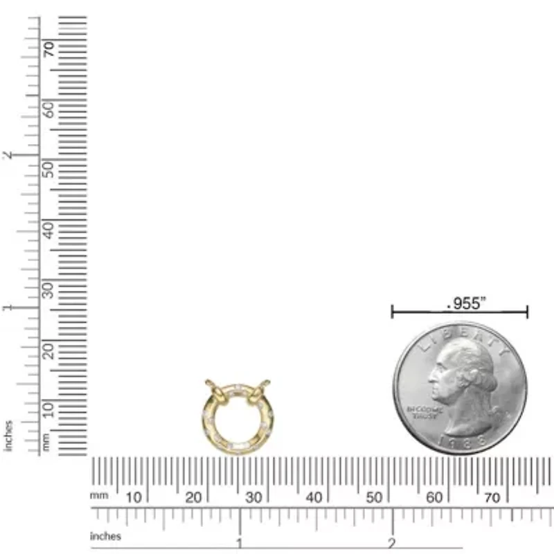 Lab Created 18k Gold Plated Sterling Silver 1/8 cttw. Lab Grown Diamond Circle Pendant Necklace