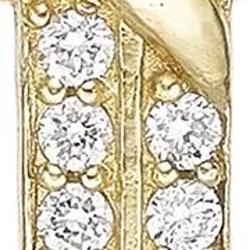 Lab Created 18k Gold Plated Sterling Silver 1/6 ct. t.w. Lab Grown Diamond Sword Pendant Necklace