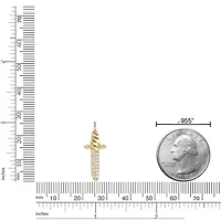 Lab Created 18k Gold Plated Sterling Silver 1/6 ct. t.w. Lab Grown Diamond Sword Pendant Necklace