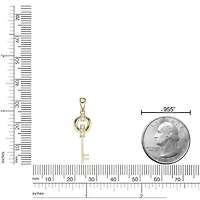 Lab Created 18k Gold Plated Sterling Silver Lab Grown Diamond Accent Key Pendant Necklace