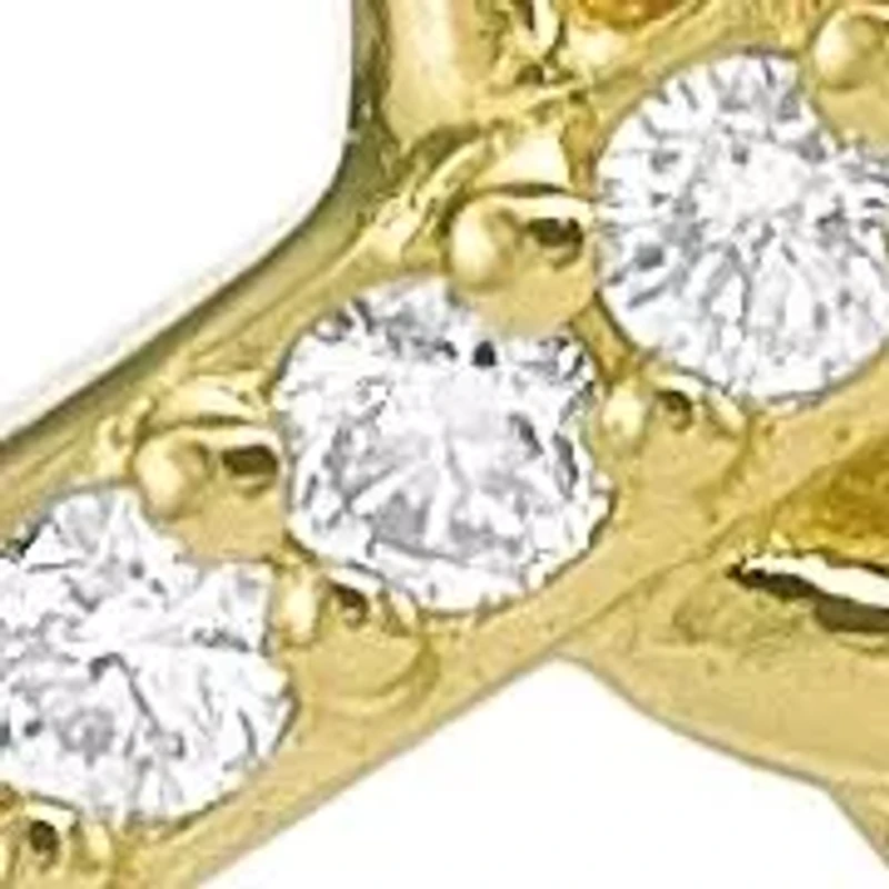 Lab Created 18k Gold Plated Silver 1/6 CTTW Lab Grown Diamond Dangle Toggle Earrings