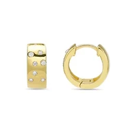 Lab Created 18k Gold Plated Silver 1/8 CTTW Lab Grown Diamond Hoop Earrings