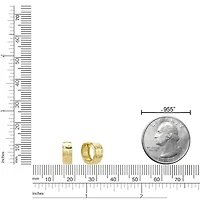 Lab Created 18k Gold Plated Silver 1/8 CTTW Lab Grown Diamond Hoop Earrings