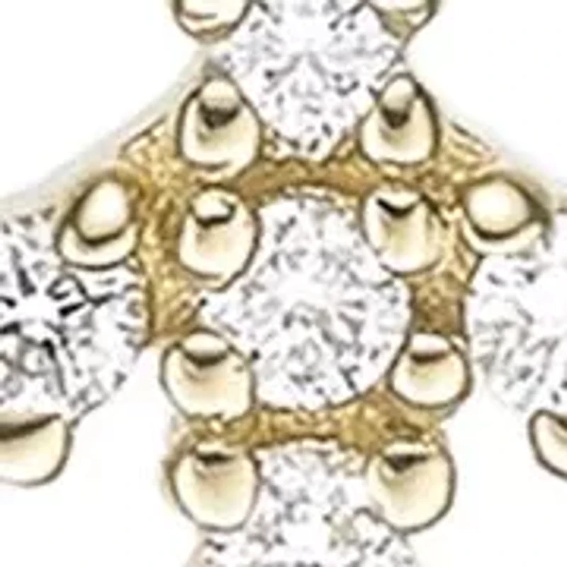 Lab Created 18k Gold Plated Sterling Silver 1/10 cttw. Lab Grown Diamond Peace Symbol Pendant - 18 Inch Box Chain Necklace