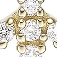 Lab Created 18k Gold Plated Sterling Silver 1/10 cttw. Lab Grown Diamond Peace Symbol Pendant - 18 Inch Box Chain Necklace