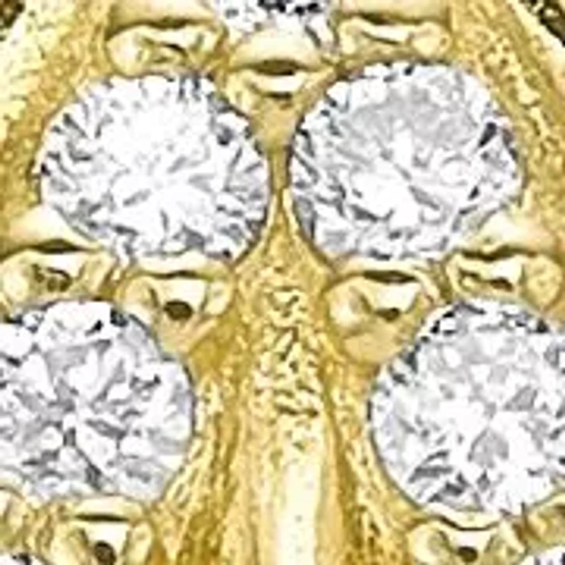 Lab Created 18k Gold Plated Silver 1/8 CTTW Lab Grown Diamond Caged Earrings