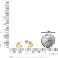 Lab Created 18k Gold Plated Silver 1/8 CTTW Lab Grown Diamond Caged Earrings