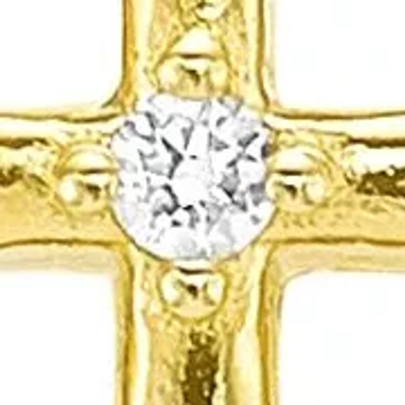 Lab Created 18k Gold Plated Silver 1/8 CTTW Lab Grown Diamond Flower Earrings