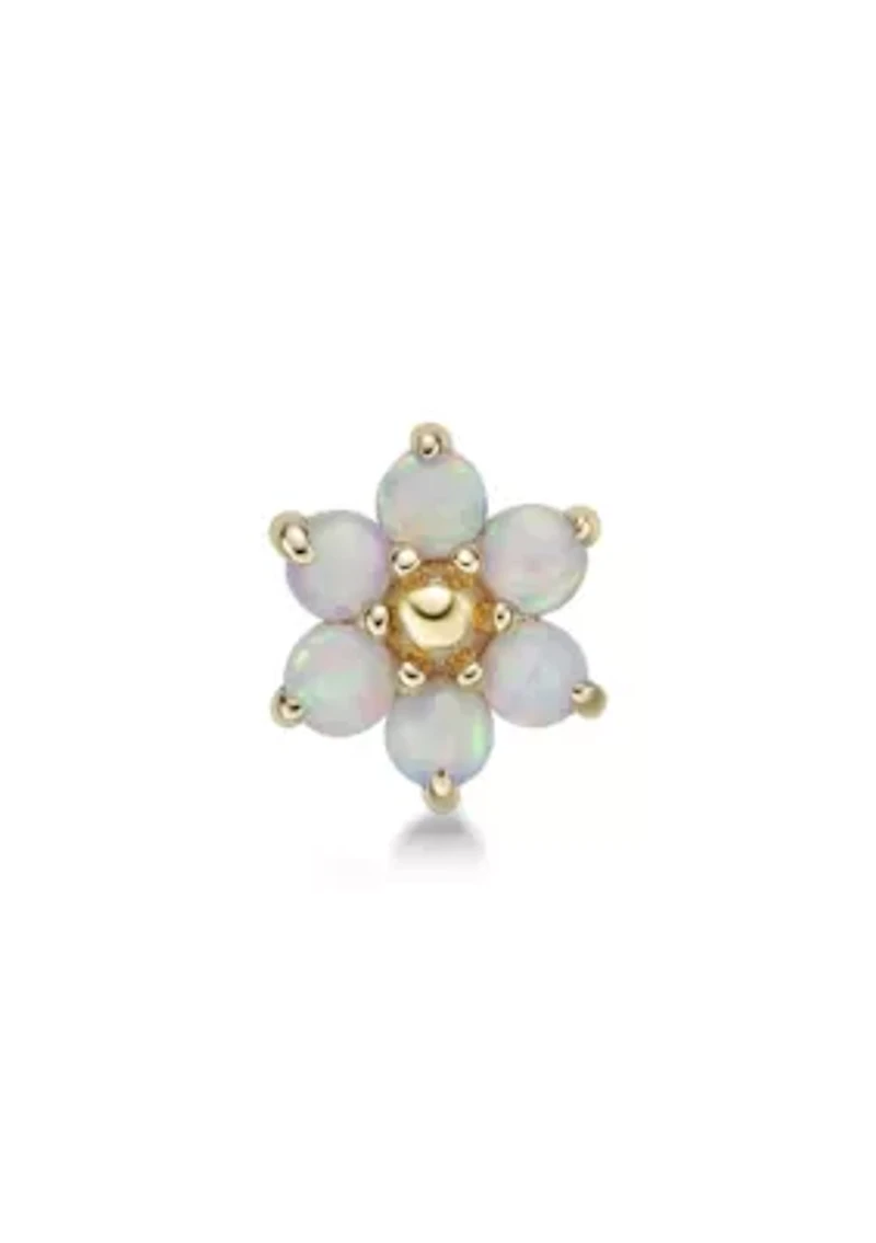 Lila Moon Lab-Created Opal Flower Nose Ring in 14K Gold