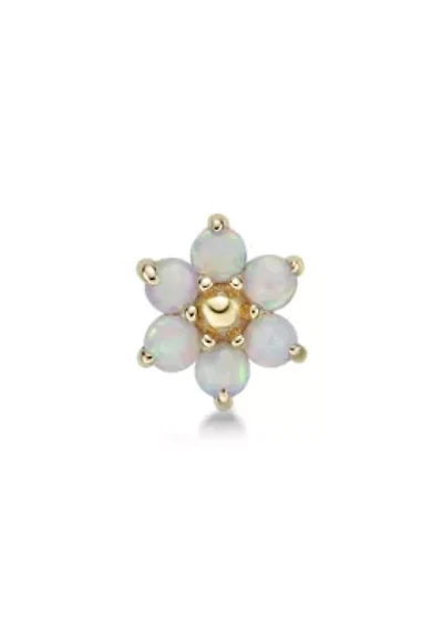 Lila Moon Lab-Created Opal Flower Nose Ring in 14K Gold