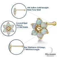 Lila Moon Lab-Created Opal Flower Nose Ring in 14K Gold