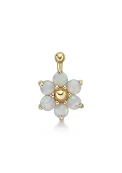 Lila Moon Lab-Created Opal Flower Nose Ring in 14K Gold