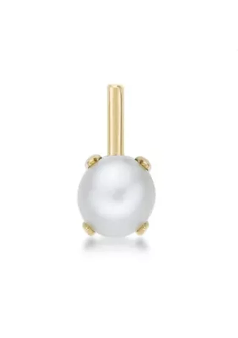 Lila Moon 90 Degree Angle Freshwater Cultured Pearl Nose Stud in 14K Gold