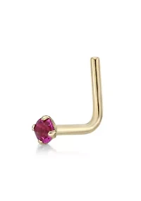 Lila Moon 90 Degree Crystal Nose Stud in 14K Gold