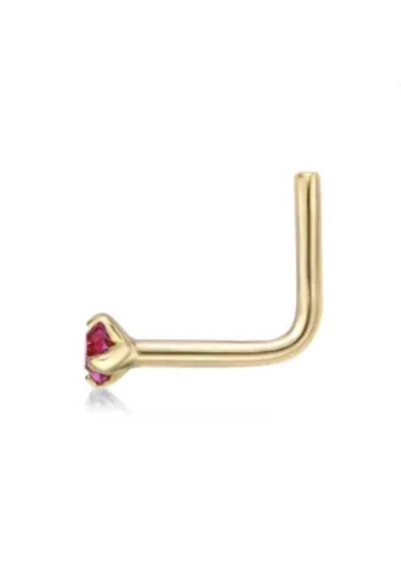 Lila Moon 90 Degree Crystal Nose Stud in 14K Gold