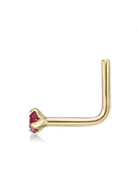 Lila Moon 90 Degree Crystal Nose Stud in 14K Gold