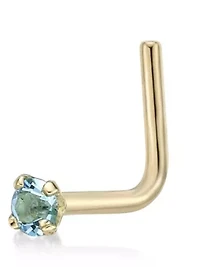 Lila Moon 90 Degree Crystal Nose Stud in 14K Gold