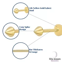 Lila Moon Labret Lip Spike in 14K Gold