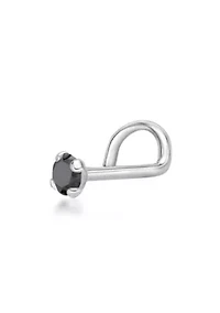 Lila Moon Diamond Accent Curved Nose Stud in 14KWhite Gold