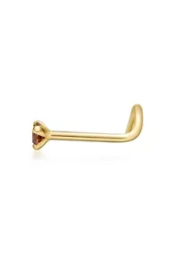 Lila Moon Brown Diamond Accent Curved Nose Stud in 14KWhite Gold