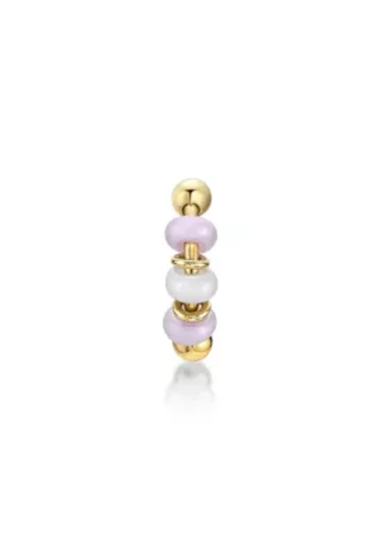Lila Moon Seamless Pink Beaded Nose Ring in 14K Gold