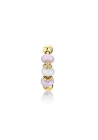 Lila Moon Seamless Pink Beaded Nose Ring in 14K Gold