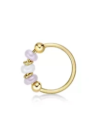 Lila Moon Seamless Pink Beaded Nose Ring in 14K Gold