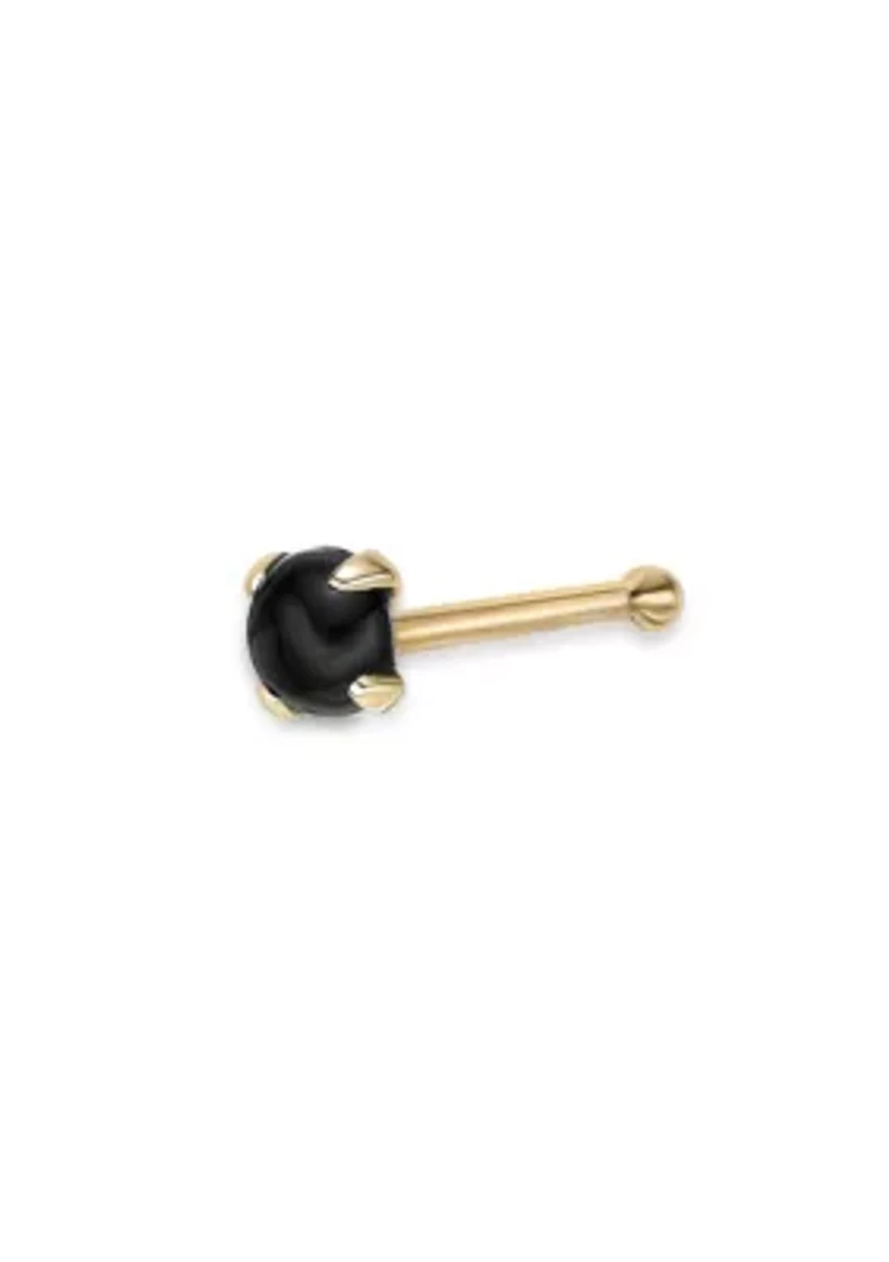 Lila Moon Onyx Nose Stud in 14K Gold