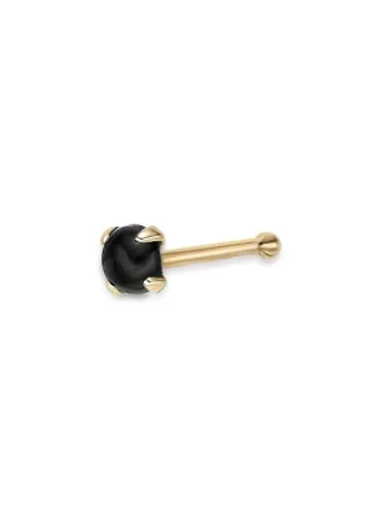 Lila Moon Onyx Nose Stud in 14K Gold