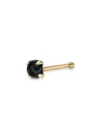 Lila Moon Onyx Nose Stud in 14K Gold
