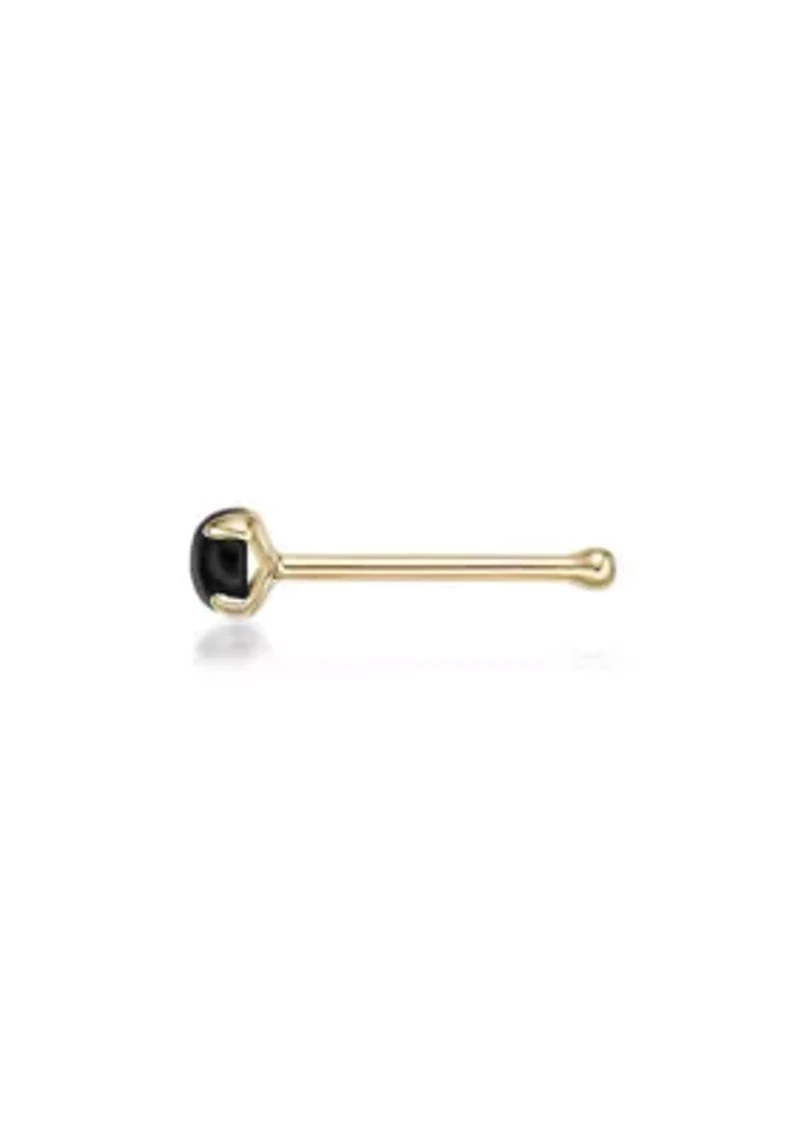 Lila Moon Onyx Nose Stud in 14K Gold