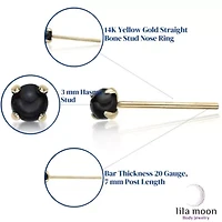 Lila Moon Onyx Nose Stud in 14K Gold