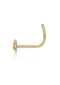 Lila Moon Heart Curved Nose Ring Stud in 14K Gold