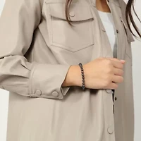 Sterling Silver Black Pearl Beaded Bracelet