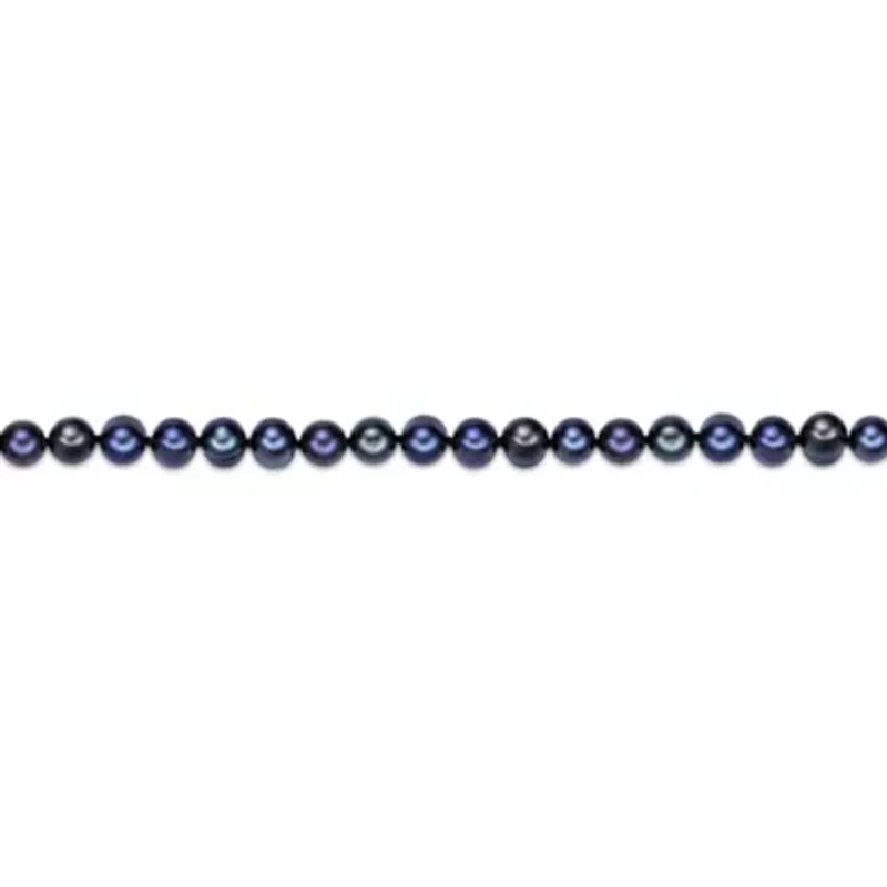 Sterling Silver Black Pearl Beaded Bracelet