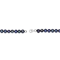 Sterling Silver Black Pearl Beaded Bracelet