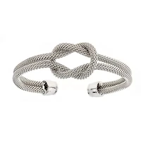 Knot Mesh Cuff Bracelet – Steel Tone