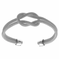 Knot Mesh Cuff Bracelet – Steel Tone