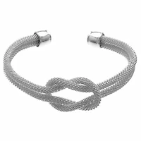 Knot Mesh Cuff Bracelet – Steel Tone