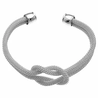 Knot Mesh Cuff Bracelet – Steel Tone